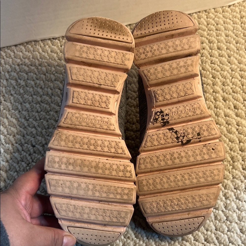 Skechers Gray and Pink Athletic Shoes - Picture 7 of 10